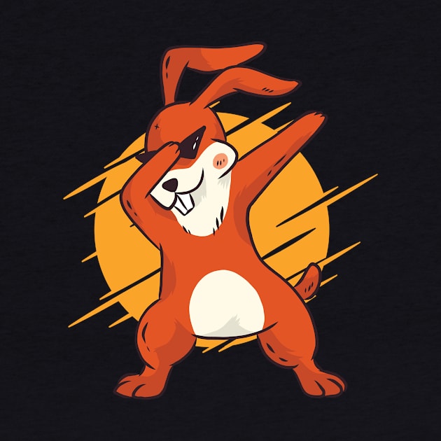 Dabbing Bunny Funny Cartoon Design by CoolArts